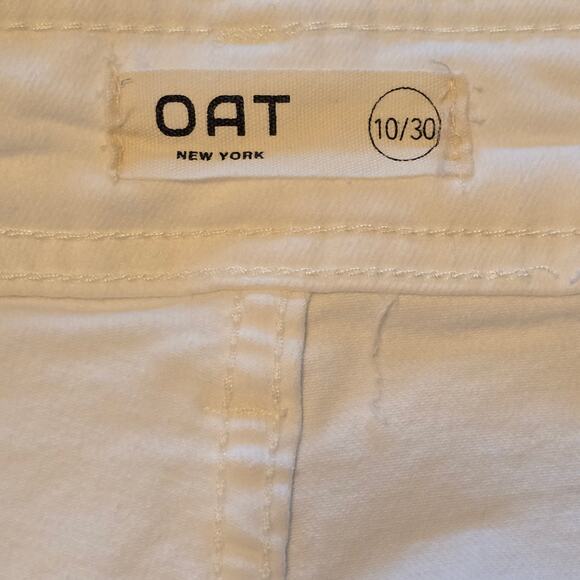 Oat Wide Leg Jeans Womens Size 10/30 White Raw Hem High Rise Stretch Clean Girl - Picture 3 of 12